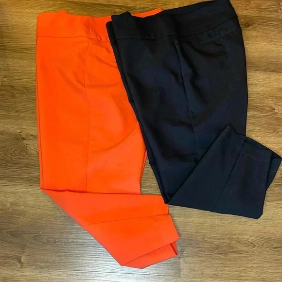 Apt. 9 The Torie Capri Women’s 12 Set of 2 Orange & Black Cropped Pants - Picture 2 of 8